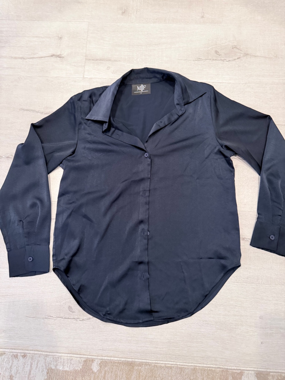 NEW-M|F Black Button-Down Women's Shirt